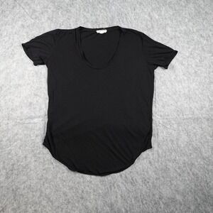 Helmut Lang Top Women Small Black Scoop Neck Short Sleeve Tee Tshirt